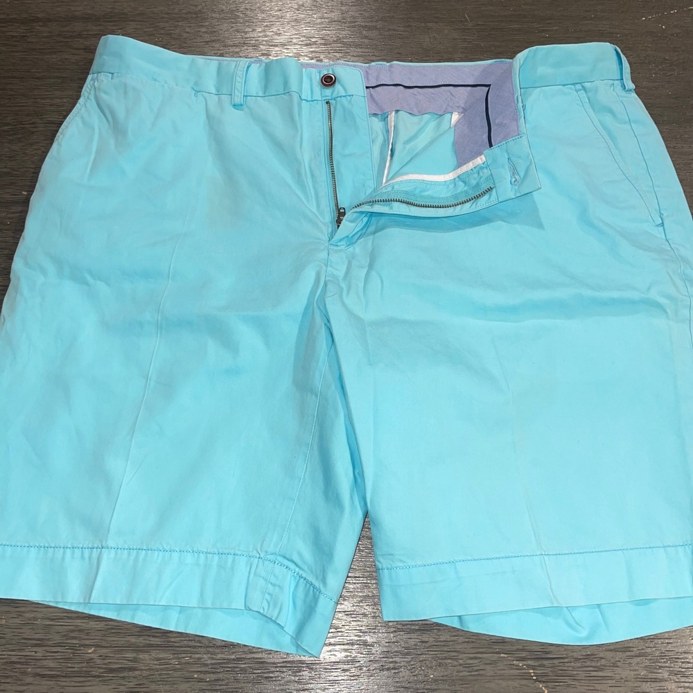 Polo Ralph Lauren Men 40 Blue Shorts Classic Fit Chino Flat Front Cotton